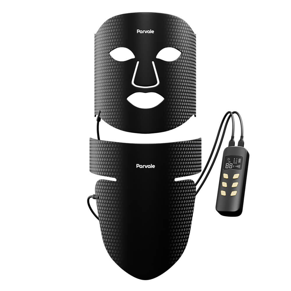LED Gezicht + Nekmasker Zwart
