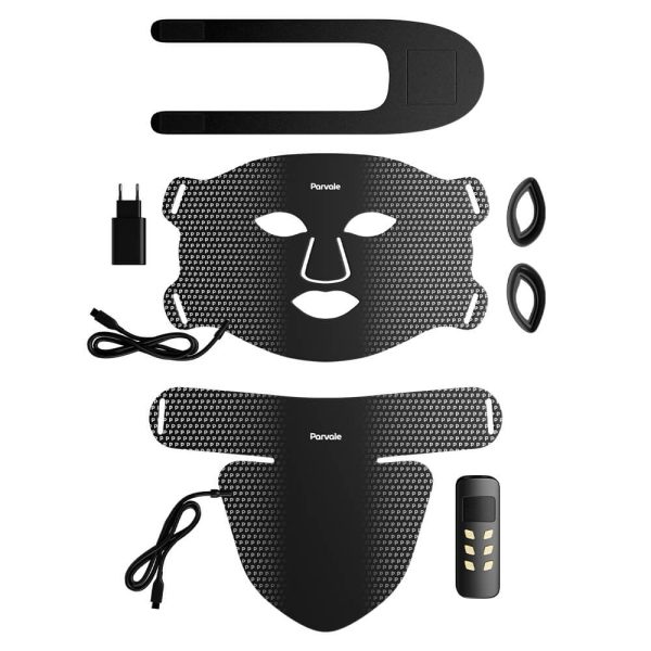 LED Gezicht + Nekmasker Zwart